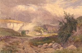 1889 Watercolour - Farmhouse in the Hills