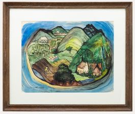 Marguerite Elliott - Framed 20th Century Watercolour, Fantasy Island
