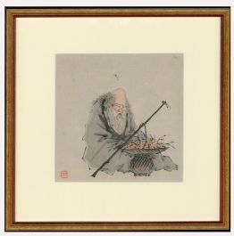 Chinese Sages - Early 20th Century Watercolour, Farming Sage