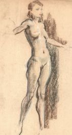 Early 20th Century Pastel - Standing Nude
