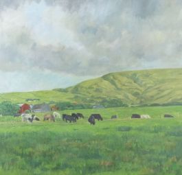 J. Simpson - Contemporary Oil, Grazing Cattle