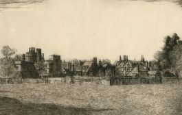 Herbert Cutner (1881-1969) - Etching, St Clare Castle, Isle of Wight