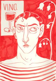 Isabelle Mulvany - Contemporary Gouache, Vino in Red