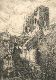 Herbert Cutner (1881-1969) - Mid 20th Century Etching, Castle Ruins