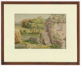L. Thomas - Mid 20th Century Watercolour, Morning at the Farmstead