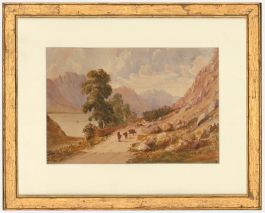 Charles Parsons Knight (1829-1897) - Framed Watercolour, On the Lakeside Path