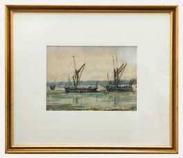Joseph Henry Vignoles Fisher (1862-1945) - Framed Watercolour, On the Orwell