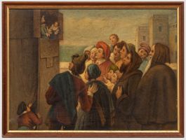 Early 20th Century Oil - Punch and Judy Show