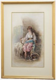 Framed Late 19th Century Oil - Parisian Gypsy with Goat