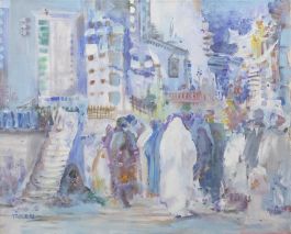 Thaer - Contemporary Oil, Figures in the Street