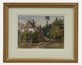 E. Worsley  - 1842 Watercolour, A Moment of Contemplation
