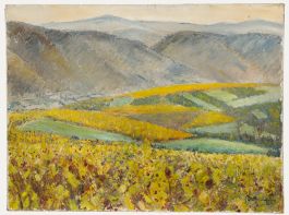 French School 20th Century Oil - Arable Fields