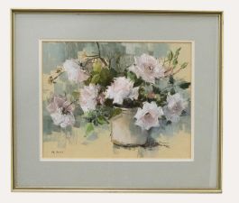 Marjorie Best (1903-1997) - 20th Century Pastel, A Pot of Roses