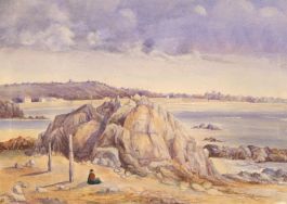 1874 Watercolour - Rocks at Harve des Pas