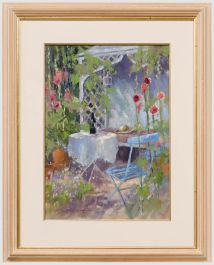 Jane Lampard - Framed Contemporary Pastel, The Blue Chair