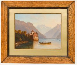 19th Century Oil - Chillon Castle