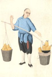 Early 20th Century Watercolour - Jackfruit Farmer