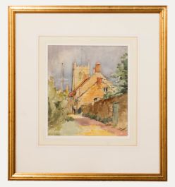 Alfred Henry Hart (1866-1953) - Framed Watercolour, Church Lane