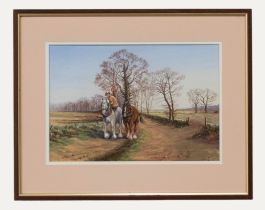Maurice J. Bush - Framed 20th Century Pastel, Heading Home