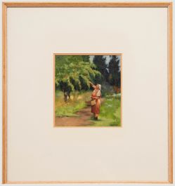 Harely  - Mid 20th Century Oil, Fruit Picker