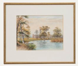 Framed Late 19th Century Watercolour - Parkland Landscape with Cattle