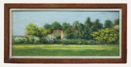 Mid 20th Century Pastel - Farmhouse in the Meadow