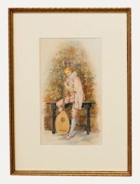 Manner of Aurelio Roberti (1842-1915) - Framed Watercolour, The Mandolin Player 
