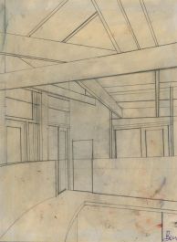 Ben Carrivick - Contemporary Graphite Drawing, Architectural Interior