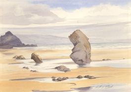 Geoffrey Plant (1939-2000) - 20th Century Watercolour, Rock on the Beach