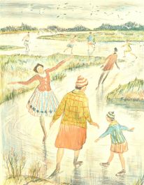 Vincent Henry Lines (1909-1968)  - 20th Century Lithograph, Ice Skaters I