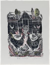 Sam Wilson - Contemporary Linoprint, Hen House