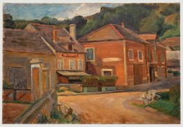 Bertrand Py (1895-1973) - Mid 20th Century Oil, Rural Village, France