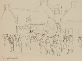 Georges Pacouil (1903-1996) - Mid 20th Century Graphite Drawing, Kermesse