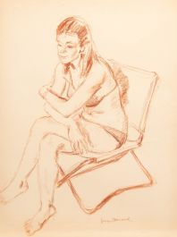 Georges Pacouil (1903-1996) - Mid 20th Century Sanguine, Seated Model III