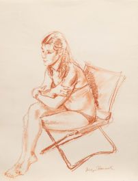 Georges Pacouil (1903-1996) - Mid 20th Century Pastel, Seated Model II