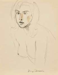 Georges Pacouil (1903-1996) - Mid 20th Century India Ink, Nude Bust