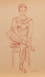 Georges Pacouil (1903-1996) - Mid 20th Century Sanguine, Ballerina
