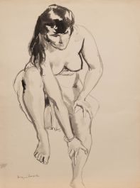Georges Pacouil (1903-1996) - Mid 20th Century Watercolour, Nude with Skirt