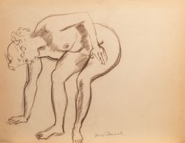 Georges Pacouil (1903-1996) - Mid 20th Century Pastel, Crouching Nude