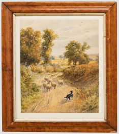 F. P. Wright - Edwardian Watercolour, Guiding the Flock