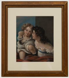 Mid 19th Century Watercolour - Sisterly Affection