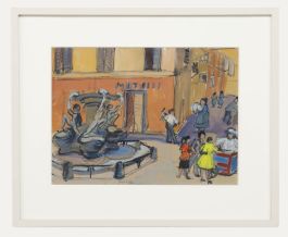 Elizabeth Hinde - Framed Mid 20th Century Watercolour, Square of the Tortoises