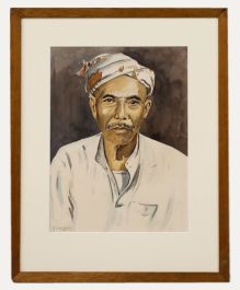Abu Bakar Ibrahim (1925-1977) - Mid 20th Century Watercolour, Portrait of a Man