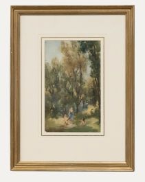 20th Century Watercolour - Woodland Pools