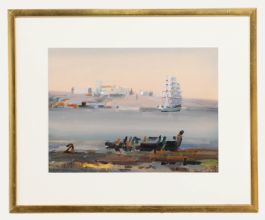 Frank Richards RBA (1863-1935) - Newlyn School Watercolour, A Coastal Outlook