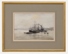 Follower of William Lionel Wyllie (1851-1931) - Framed Watercolour, Thames