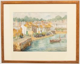 Dora C. Pritchett - Framed Early 20th Century Watercolour, Catch up on Quay