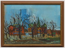 Attrib. Lars Herder (1923-1976) - Swedish School Oil, Winter in Helsingborg