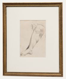 Framed 19th Century Watercolour - Anatomical Study of a Leg