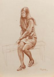 E.P. Clapholt - 1971 Pastel, Office Attire